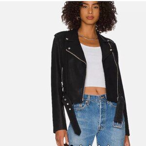 NWT Pistola Tracy Faux Leather Moto Jacket in Black READ